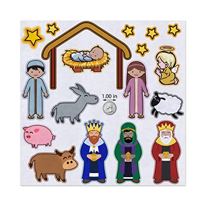 Christmas the Birth of Jesus Nativity Felt Play Art Set Flannel Board Story Storyboard Pieces