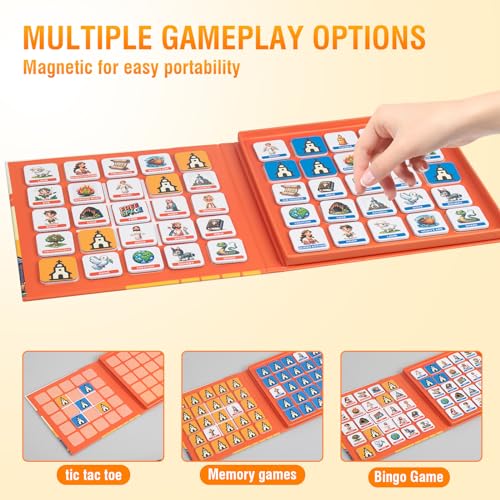 Travofun 3-in-1 Magnetic Bible Games for Kids Ages 5–8 - style: Bible 3-in-1 (Memory + Bingo + Tic-Tac-Toe)