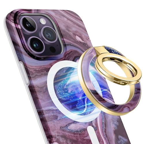 GVIEWIN Magnetic Phone Ring Holder, Compatible with MagSafe Phone Grip - color: Quicksand/Purple