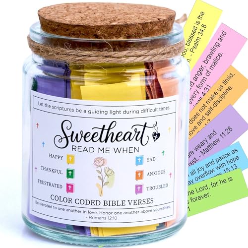 Bible Verse Jar for Sweetheart – 92 Scriptures of Love - color: Bible For Sweetheart