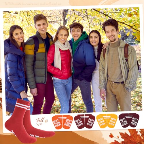 Glitopper 12 Pairs Best Team Ever Gift Socks Bulk - color: Autumn, style: Team