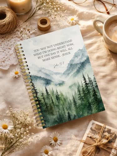 ISANOU Mountain Christian Bible Journal Notebook,Faith Gift for Women Men - color: john 13:7