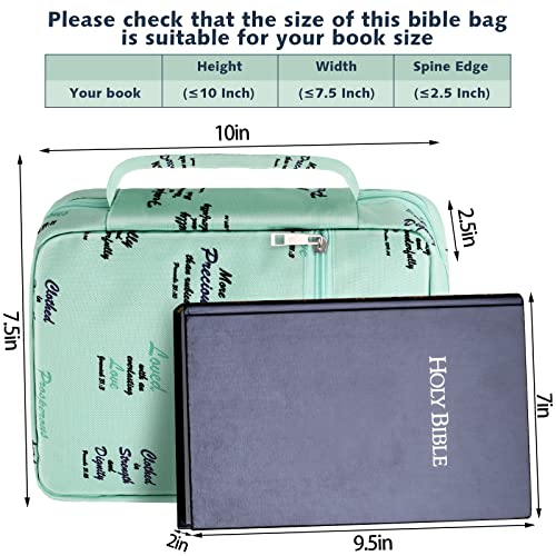 Laumoi Bible Cover Case for Women 10'' Floral Bible Cover Case Women Portable Protective Bag for Bible Study Supplies(Motivational Words) - style: Motivational Words