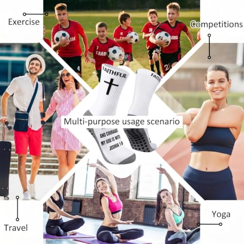 Glitopper 6 Pairs Cross Grip Soccer Socks US 6-13 christian - color: 3 Colors, style: Power