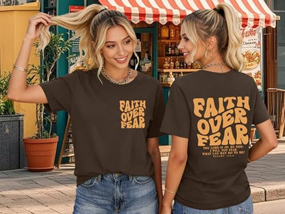 Womens Christian Shirts Funny Bible Verse Graphic T-Shirts Religious Faith Inspirational Short Sleeve Tee Tops - color: Bbrown, size: Medium