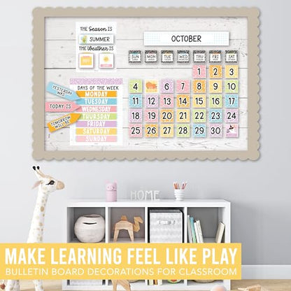 Classroom Calendar Set Bulletin Board Decorations, 98pc School Calendar Set - color: Pastel Composition
