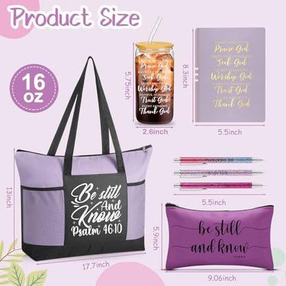 Shinylin 7 Pcs Christian Gift Set for Women Biblical Gifts Women Inspirational Presents Xmas Party Suit - color: Purple