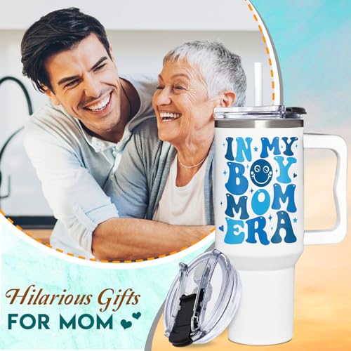 Boy Mom Gifts, Era - In My Boys Moms Era - Christmas, Birthday, Mothers Day Gifts For Boy Mom - Funny Tumbler 40oz With Handle - color: Boy Mom Gifts