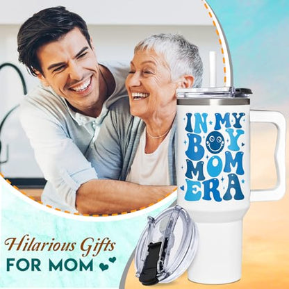 Boy Mom Gifts, Era - In My Boys Moms Era - Christmas, Birthday, Mothers Day Gifts For Boy Mom - Funny Tumbler 40oz With Handle - color: Boy Mom Gifts