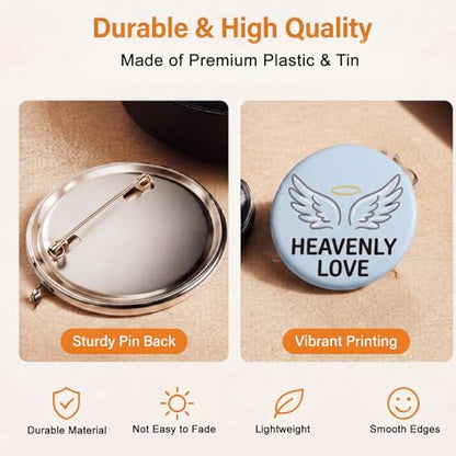 Eersida 300 Pcs Christian Button Pins Bulk 0.98 Inch Bible Verse Religious Mini Pins Inspirational Jesus Badges Gift for Women VBS Church Prizes Rewards Father's Day Party Favors