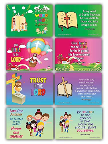 NewEights Daily Devotional Topical Bible Verses Kids (30 Cards x 2 Set)