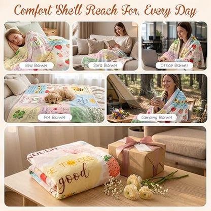 WRAPIX Inspirational Gifts for Women - Soft Fleece Throw Blanket 50x60 in - color: Pastel - Motivational Affirmations, size: 50x60 inches