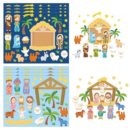 Haooryx Christmas Jesus Nativity Scene Stickers Mix and Match Paper Craft - style: 50Pcs Jesus Nativity
