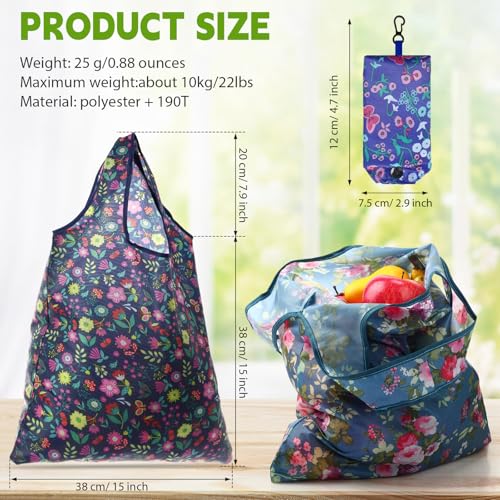 Paterr 24 Pcs Reusable Grocery Shopping Bags Foldable Bulk - style: Elegant Style
