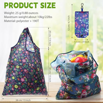Paterr 24 Pcs Reusable Grocery Shopping Bags Foldable Bulk - style: Elegant Style