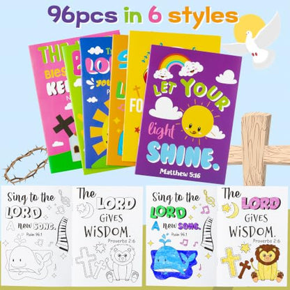 Dvbonike 96Pcs Bible Coloring Books Religious Theme DIY Color-in Pages - color: A-Bible Style ① (96Pcs)