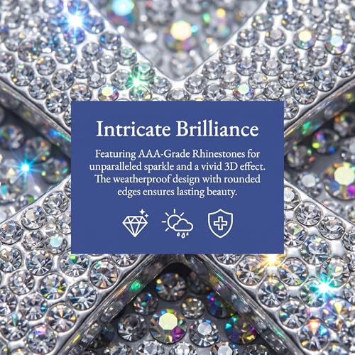 6PCS Rhinestone Cross Car Decals, Sparkly Waterproof Religious Christian Faith Sticker with Self-Adhesive, Crystal Bling Decoration for Car Window Bumper Laptop Motorcycle Helmet