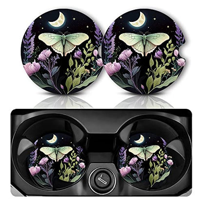 Yonlevres Car Coasters for Cup Holders, Butterfly, 2 Pack - color: Butterfly