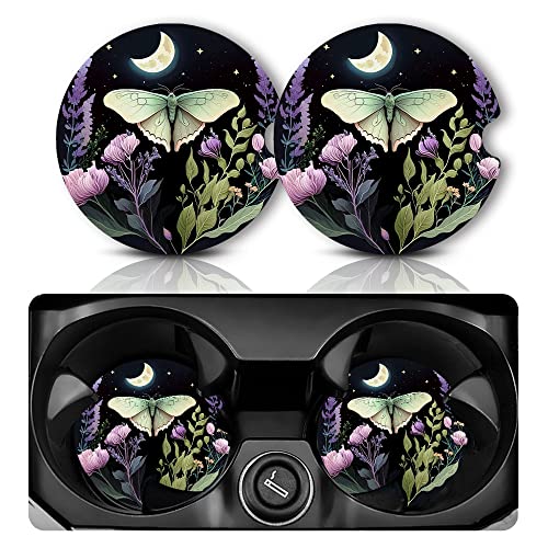 Yonlevres Car Coasters for Cup Holders, Butterfly, 2 Pack - color: Butterfly