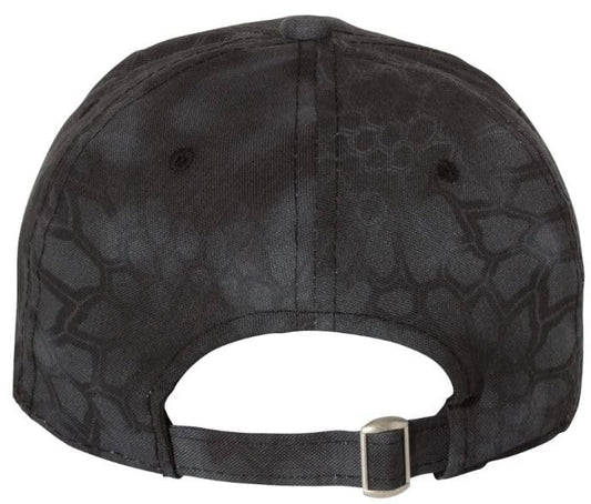 Christian Cross Baseball Cap, Sacred Nails Design, Typhoon CAMO HAT with Gold Embroidered Cross Jesus Hat with Adjustable Strap and Free Decal.