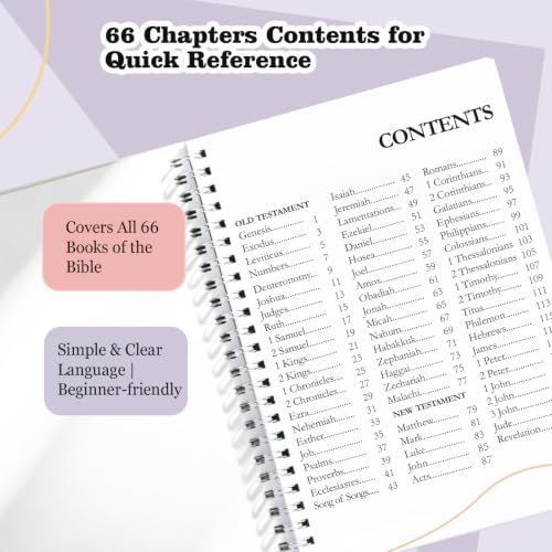 66 Books Bible Study Guide Journal Notebook Large Print Scripture Summaries - color: Pastel 66‑Book Bible Survey Guide