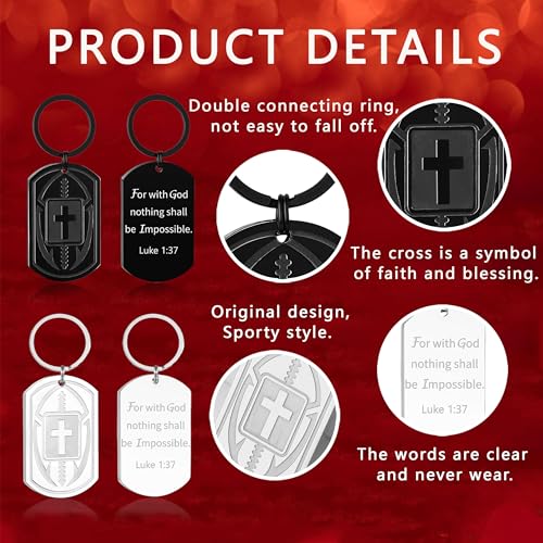 Football/Baseball/Soccer/Basketball Keychain for Men Sport Gifts for Men - color: Black, style: Football-luke 1:37