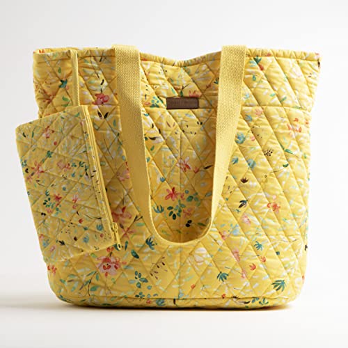 Maison d' Hermine Shopping Bags Cotton Quilted Tote Bag with Zipper Pockets - color: 006 - Colmar - Yellow