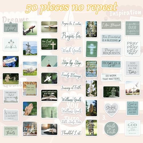 Christian Prayer Board Stickers, Bible Verse Decals for Women Journals - color: Christian Prayer Green