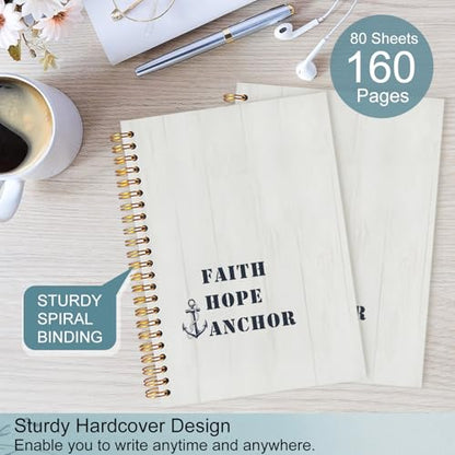Nautical Anchor Christian Spiral Notebook 5.5x8.3 - color: White Nautical Anchor Christian