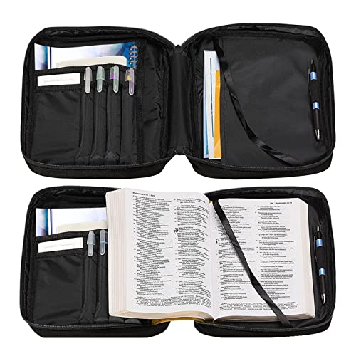 Coldinair Fire Water Rugby Print Bible Cover,Carrying Book Case Church Bag Bible Bags with Handle and Zippered Pocket,Gifts for Men Teens Kids - color: Fire Water Rugby