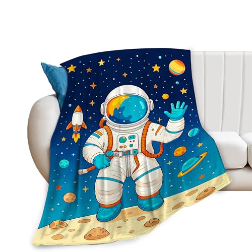 Astronaut Blanket Astronaut Cozy Warm Space Man Fleece Fuzzy Plush Throw Blanket Soft Lightweight Cosmonaut Stuff Decor Flannel Blanket Gifts for Lover Teens Boys Girls Kids Women 60"x50" - color: Astronaut, size: 60"x50"