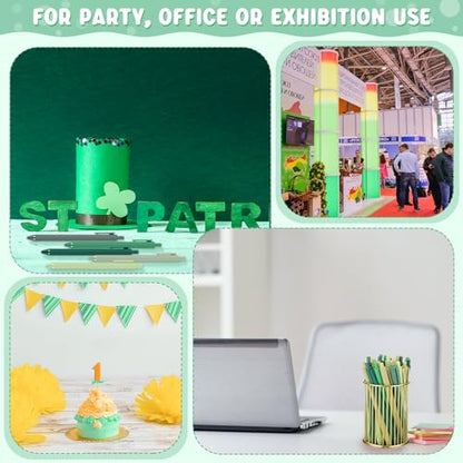 100 Pcs Ballpoint Gel Pens Bulk Retractable, Green Series - style: Green Series
