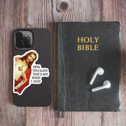 OMG You Guys that’s Not What I Said Stickers Decals Vinyl Waterproof - Journaling Funny Jesus Christian Stickers for Water Bottles, Phone Laptop (OMG) - color: Omg