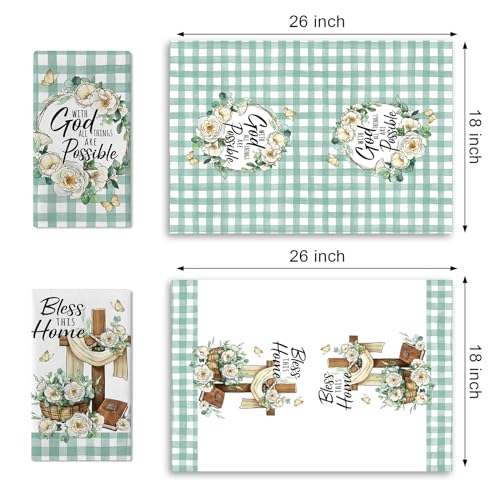 with God All Things are Possible Christian Kitchen Dish Towels - color: With God All Things Are Possible