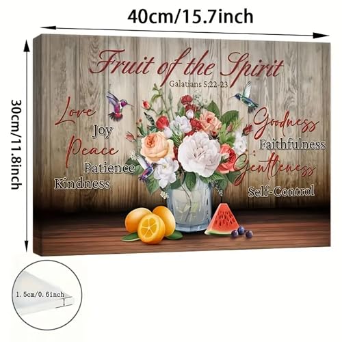 Fruit of the Spirit Wall Art, Galatians 5:22-23 Canvas, Christian Wall Art - color: Fruit of Spirit