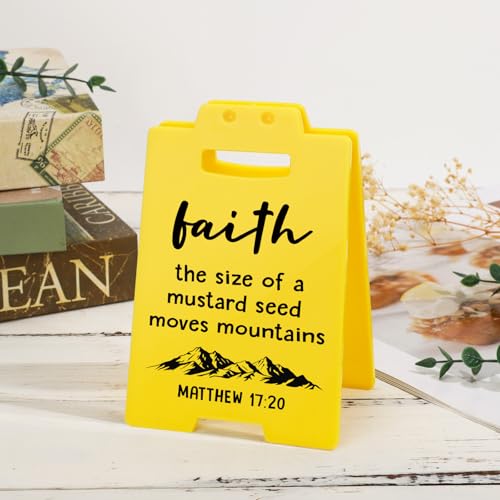 Christian Bible Verse for Women - The Size of A Mustard Seed Moves Mountains, Quote Matthew 17:20, Motivational Religion Desk Decor for Men Friend Galentines Valentines Day Birthday Gifts - style: A Mustard Seed Moves Mountains