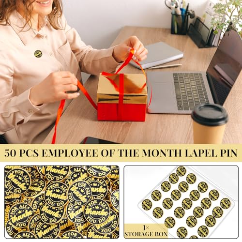 Ceenna 50 Pcs Employee of the Month Star Lapel Pins, Thanks for You Do - style: Thanks