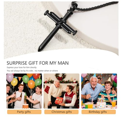Cross Necklace for Men Boys Birthday Valentine's Day Christmas Christian Baptism Gifts - style: Son