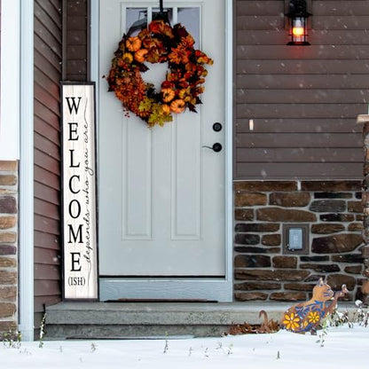 RLWangChao Welcome-ish Sign for Front Porch Standing, 45"X9", Black - color: Black-Wood Sign