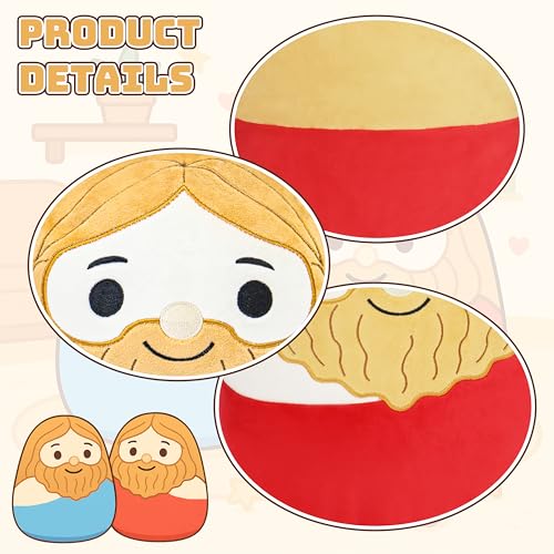 Jesus Plush Toy - Religious Stuffed Doll - Jesus Plush Pillow - Faithful Lovers and Easter Basket Stuffed Gift (Red) - color: Red