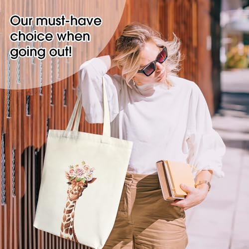 Doreen's Boutique Aesthetic Canvas Handbag Tote Bag - style: Giraffe