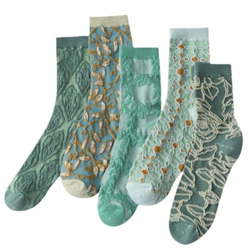Lavish Lavender Argyle Socks for Women, Lightweight Dress Socks - color: 5pair-green