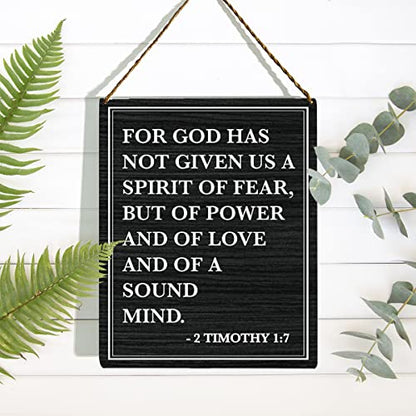 KongMoTree For God has not given us the spirit of fear 2 Timothy 1:7 Bible Verse Wall Art Scripture Sign Wall Christian Gifts Baptism Gift, Bible Verse Sign, 8x10 Inch(GMS617) - color: Timothy 1:7