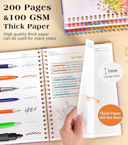 Lined Spiral Notebook Journal for Women, 150 Pages Cute Notebooks 5.75” x 8.38”, A5 Hardcover Spiral Journals with 100 GSM Thick Paper, College Ruled Notebook for Writing Work School, Autumn Tree - color: Autumn Tree