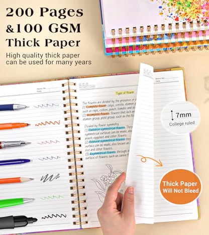 Lined Spiral Notebook Journal for Women, 150 Pages Cute Notebooks 5.75” x 8.38”, A5 Hardcover Spiral Journals with 100 GSM Thick Paper, College Ruled Notebook for Writing Work School, Autumn Tree - color: Autumn Tree