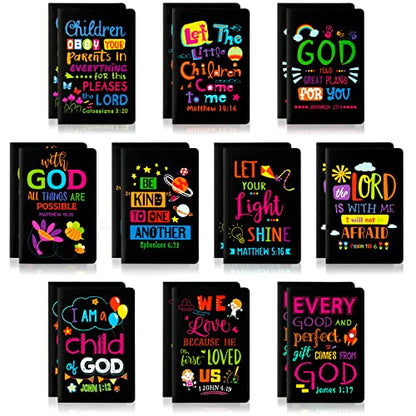 20Pcs Back to School Bible Verse Notepad, Inspirational Notebooks - style: Black