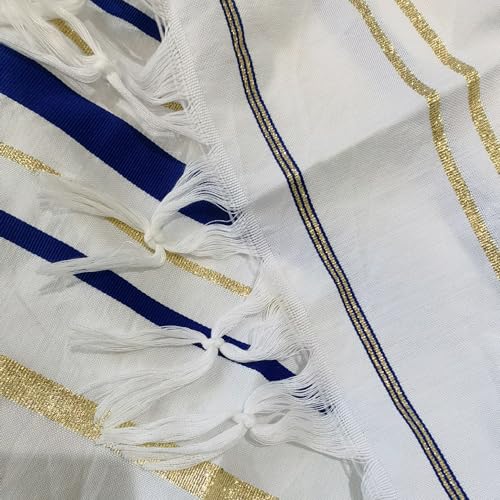 blue men's prayer shawl Christian prayer scarf jewish tzitzit tallit cloth rainbow jerusalem clothes Israel design