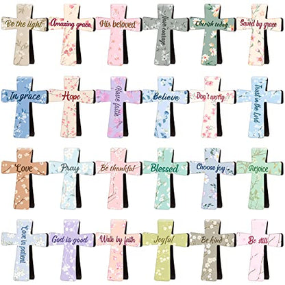 48 Pcs Magnetic Cross Bookmarks Bulk, Floral Style - style: Floral Style