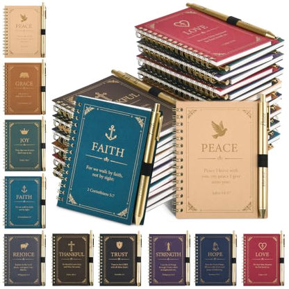 INSADA 10 Sets Christian Gifts, Prayer Journals with Pens for Church Groups