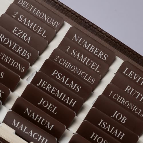 UPAFEXXI-Laminated Bible Tabs with Book Summaries, Bible Study Supplies - color: Summaries Brown2